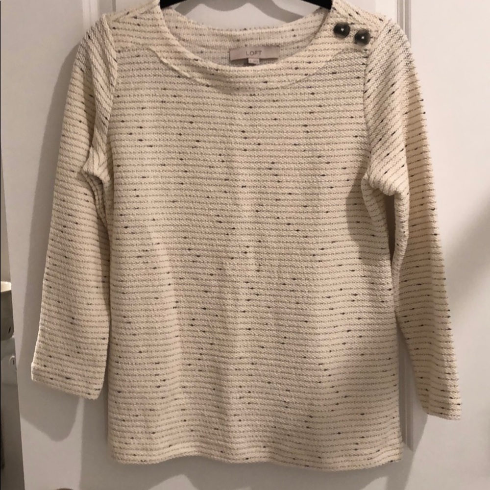 NEW Loft off-white design light-weight sweater